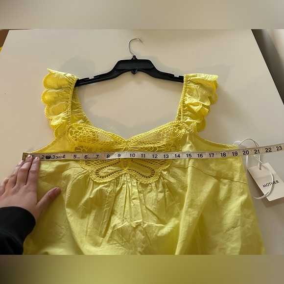 NEW MOTHER The Butterfly Tank Top Wing It Yellow Cotton XL Crop Cottagecore - Picture 4 of 6